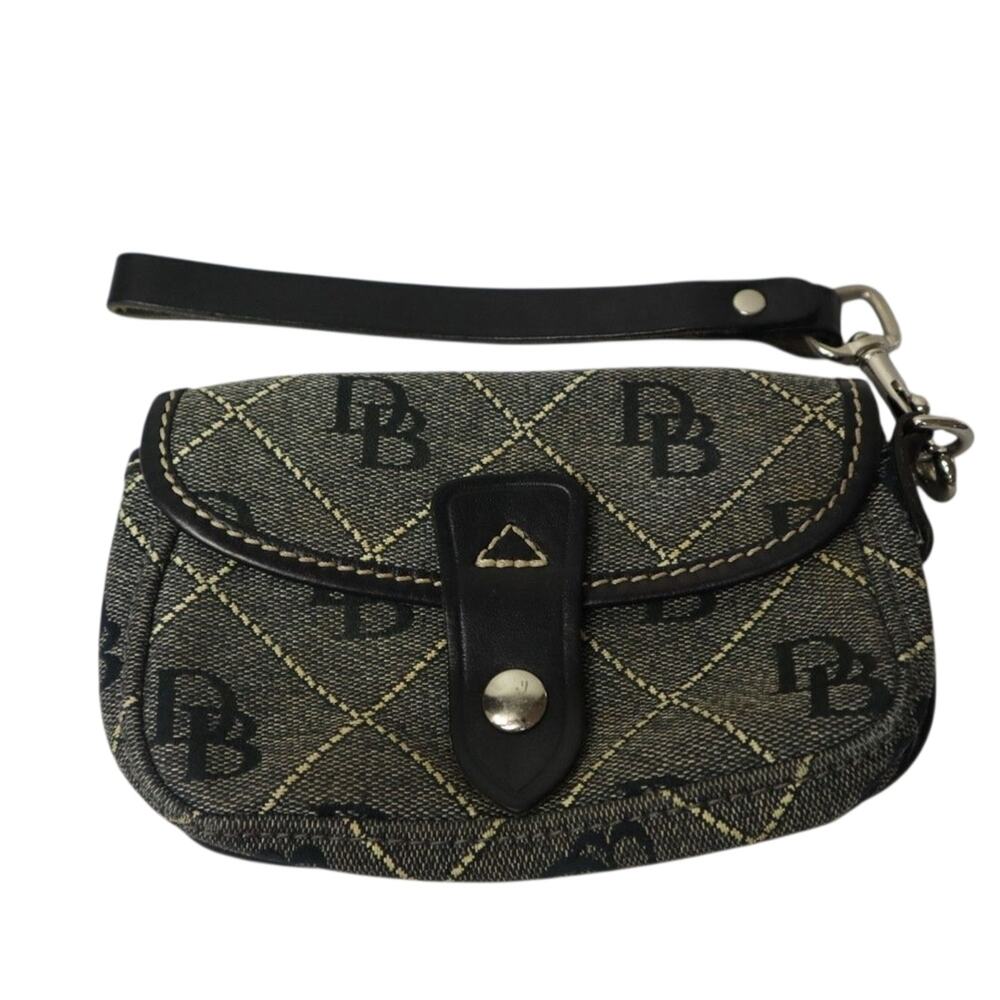 Dooney & Bourke Black and Tan Wristlet